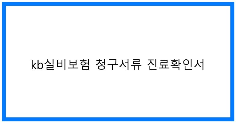 kb실비보험 청구서류 진료확인서 꿀팁 완벽정리
