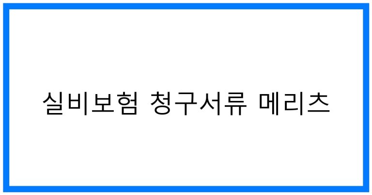 실비보험 청구서류 메리츠 꿀팁 & 간편 청구