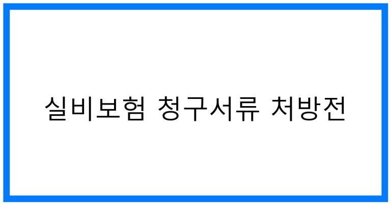 실비보험 청구서류 처방전 꿀팁: 간편하게 받는 법