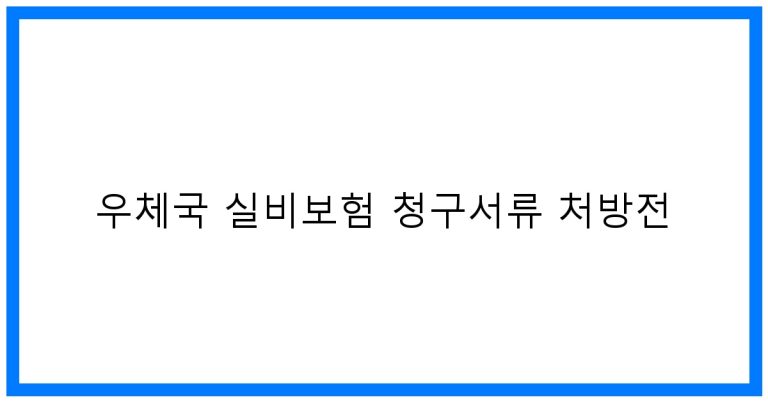 필수! 우체국 실비보험 청구서류 처방전 & 꿀팁