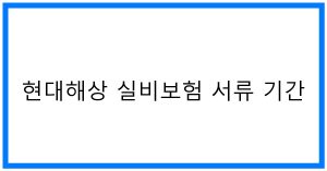 현대해상 실비보험 서류 기간 꿀팁! 청구 완전정복