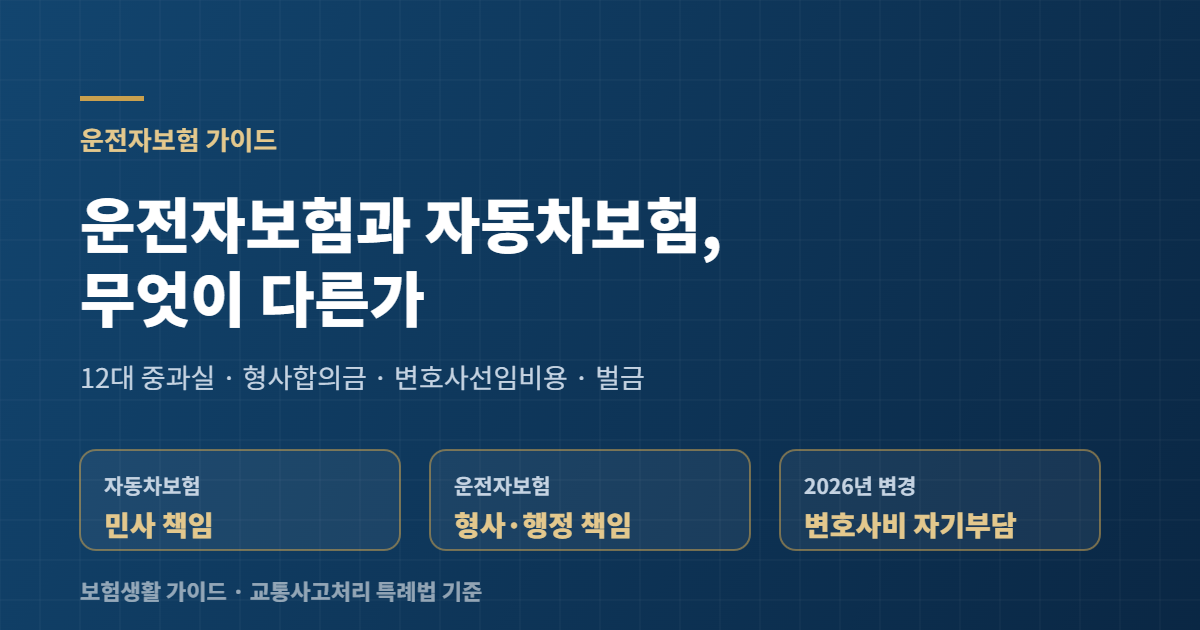 운전자보험과 자동차보험 차이 표지